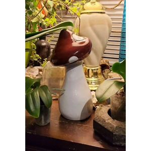 VTG Ceramic Mushroom Figurine Garden Statue Fungus Fungi Toadstool Cottagecore